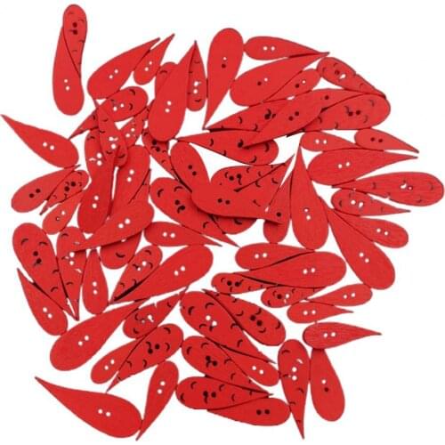 100Pcs Sewing Buttons red Carrot Shaped Multi-Purpose Wooden Patches clothing decoration accessories Crafting Buttons Knitting