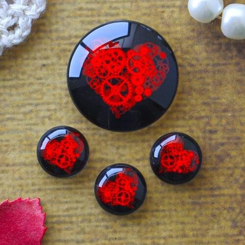12mm 25mm 14mm 16mm 18mm 20mm Photo Glass Cabochons Round Cameo Set Handmade Settings Stone Heart 06