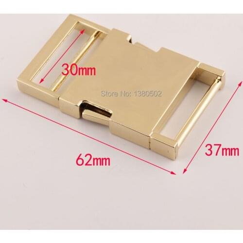 2Pcs/lot Gold Color Metal Quick Side Release Buckle for seat Belt garment accessories for 30 mm webbing