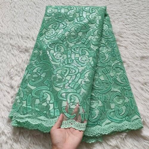 African French Lace Fabric With Sequins High Quality 2021 Nigeria Tulle Lace Fabric For Wedding Party Dresse 5 Yard jl068