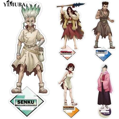 Anime Dr.Stone Standing Toys Keychain Cartoon Printed Two Sided Acrylic Figure Stand Model Plate Cosplay Desktop Decor Fans Gift