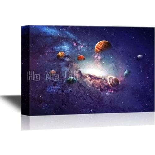 Astronomy Oil Painting Wall Solar System Planet Gallery Modern Home Decoration