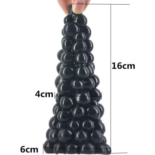 Big Anal Plug Like Xmas Tree Grape Design Beads Anal Sex Toys Big Anal Dildo Black Dildo Stuffed Stopper Anus Massage