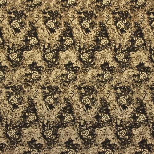 CF1129 Autumn/Winter Golden Rose Jacquard Black Fabric Womens Fashion Dress Coat Jacquard DIY Sewing Material