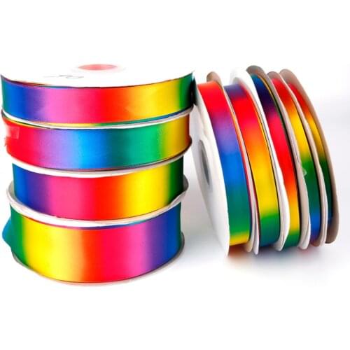 5yard 6 10 12 15 20 25 30 40 50mm Rainbow Color Grosgrain Ribbon For Wedding Party Decoration Gift Wrap DIY Handmade Accessories