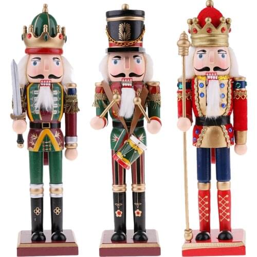 3Pcs Wood Nutcracker Ornament Nutcracker Figures Home Decoration for Christmas Nutcracker Soldier Model Christmas Ornaments