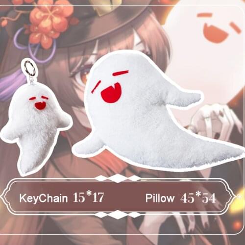 Game Genshin Impact Hu Tao Cartoon Plush Dolls Throw Pillow Cute Ghost Itabag Pendant Keychain Sofa Cushion Student Cosplay Gift