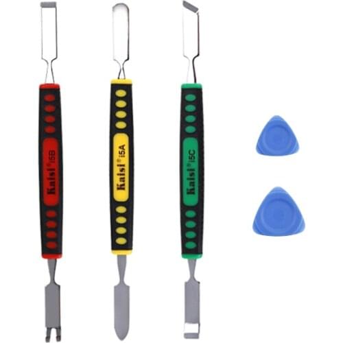 Kaisi 5 IN 1 Dual Ends Metal Spudger & Plastic Guitar Picks Pry Opener For iPhone iPad Tablet Mobile Phone Opening Repair Tool