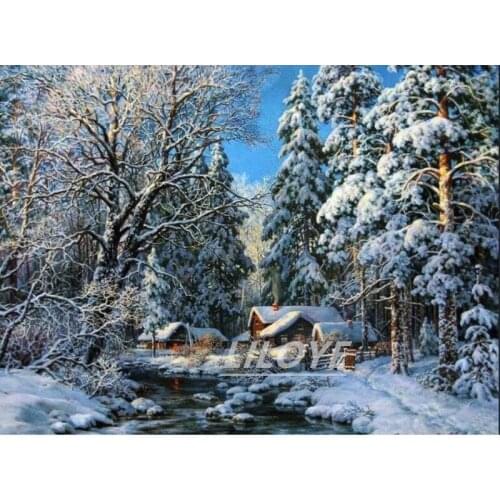 Winter Cabin 5D DIY Diamond Painting Full Square/Round Diamond Embroidery Sale Pictures of Rhinestones mosaic landscape FG1982