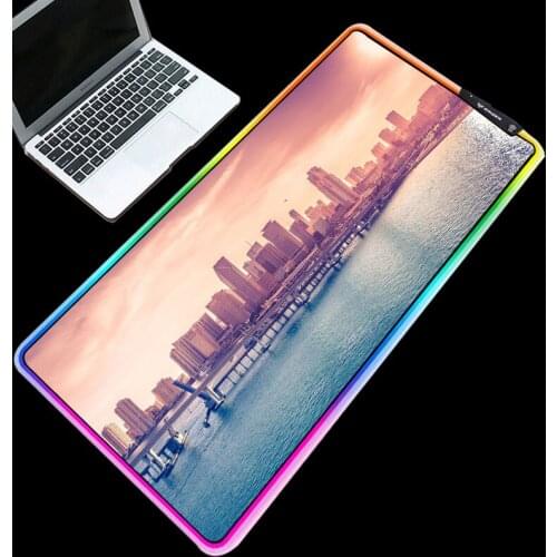 City Sunset Scenery Mouse Pad RGB Colorful Non-slip Computer Personality Mice Mats Desktop Pad for Home /office Table Pad