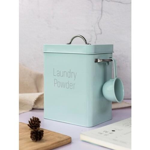 Square Laundry Powder Storage Box for Home Bathing Using Decoration Rice Flour Grains Container with Sealed Moisture-proof