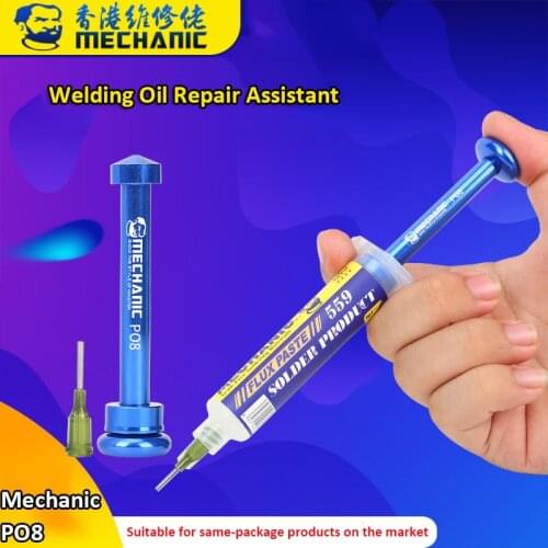 Mechanic PO8 Aluminum Alloy Tube Mate Syringe Flux Mate Solder Paste Booster Welding Oil Needle Tube Push Rod