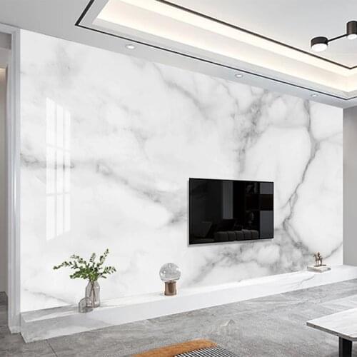 Custom Any Size Mural Wallpaper Modern White Marble Luxury Home Decor Wall Painting Living Room TV Sofa Bedroom Papel De Parede