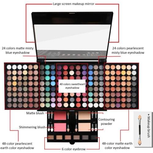 194 Color Makeup Set Glitter Blush Foundation Matte Eyeshadow Set Comprehensive Makeup Palette Eyeshadow Eyeliner Blush Cosmetic