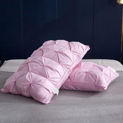 100% White Goose Down/feather Pillow Orthopedic Neck Pillows high quality Health Pillow for Sleepin Free mail