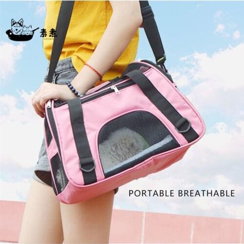 Portable Dog Cat Carrier Bag Mesh Breathable Carrier Bags for Small Dogs Foldable Pets Handbag Travel Tent Carrier Outgoing Bags