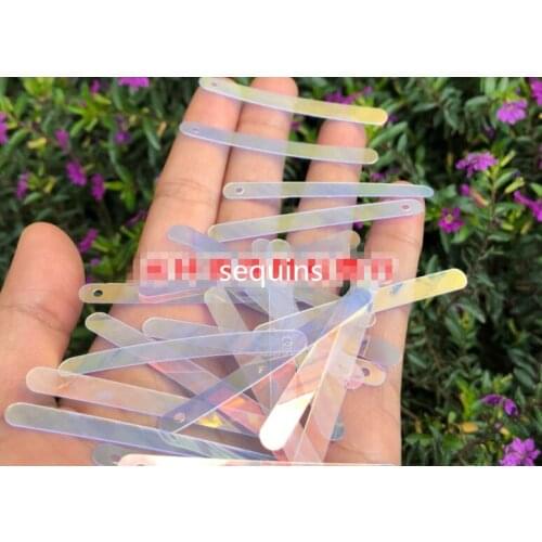 Sewing supplies 5*52mm strip slice Dance Dress sequins transparent white strip bead DIY material