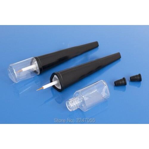 5ML 60pcs/lot Clear Empty Eyeliner Tube n Black Cap, Eyelash Growth Liquid Refillable Bottle, Cosmetic Eyelash Glue Storage Tube