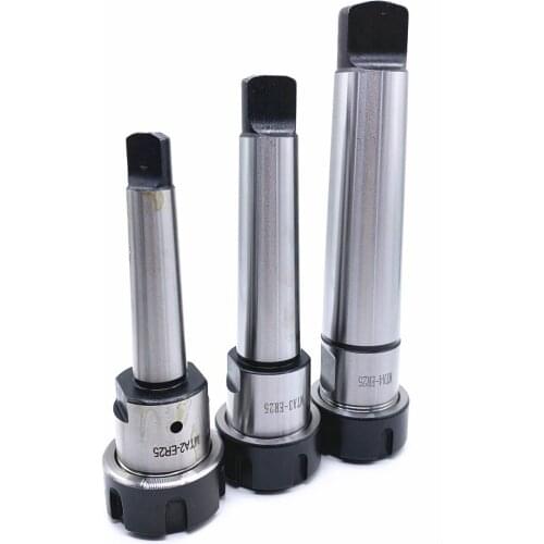 9Pcs ER25 Spring Collets Set 1PCS MT3 ER25 M10 MT3 ER25 M12 MT4 ER25 M12 Collet Chuck Morse Taper Holde and wrench