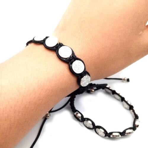 Saint Benedict CSPB Beads Rosaries Handmade Black Adjustable Braided Rope Chain Bracelets for Women Religious Prayer Jewelry