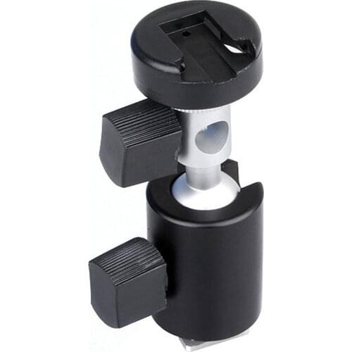 Camera Speedlite Support Stand Speed Light Mount Bracket C-type with Ball Head 1/4 3/8 Thread with Umbrella Holder