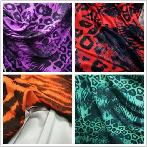 4 Way Stretch Swimwear Fabric Spandex knitted Fabric Color Leopard Zebra Printed Soft Fabric DIY Sewing Stage Tights Sportwear