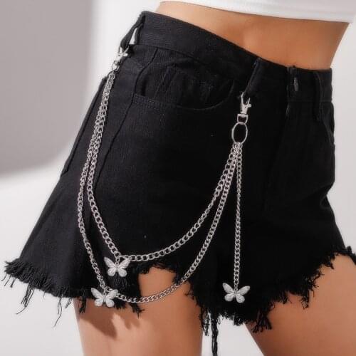 Punk Rock Metal Pants Waist Chain Men Women Key Chain Big Ring Wallet Keychain Jeans Unisex Hip-hop Jewelry Gift