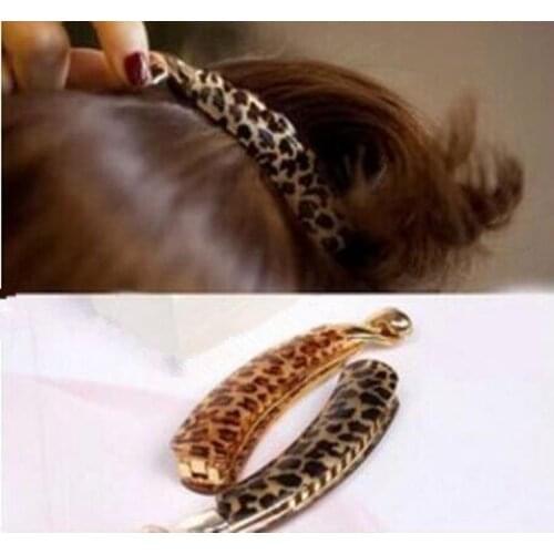 TS504 2018 hot sale Korean hair accessories wholesale Leopard horsetail clip banana clips girl temperament hairpin 1pcs