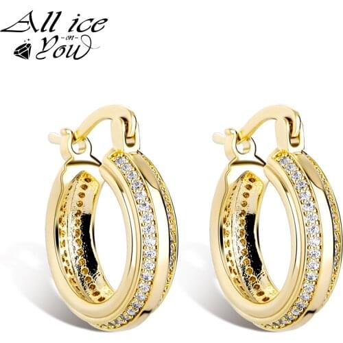 2021 New Iced Out 5MM Two Rows Round Earrings Full Iced Cubic Zirconia High Quality Hip Hop Fashion Jewelry For Womens Gift