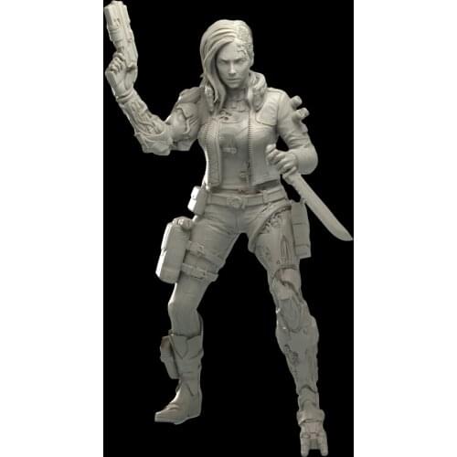 1/24 75mm 1/18 100mm Resin Model Female Cyborg Female Figure Unpainted No Color RW-162
