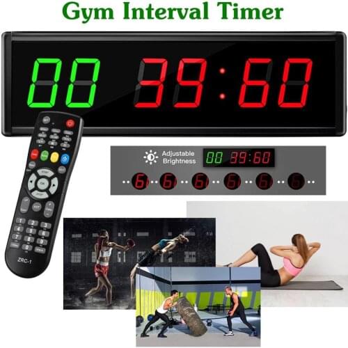 1.5inch 6 digit LED Timer Boxing GYM Crossfit tabata EMOM interval Programmable Countdown/UP stopwath Real time clock