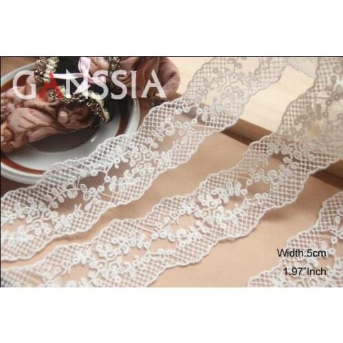 1YARD Width:5cm Quality Cotton Lace Trim Ivory White for Fabric Dress Decoration Clothes Crafts(ss-2178)
