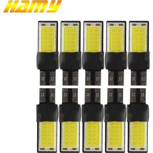 10x Car T10 W5W LED Turn Signal Light COB CANBUS Interior Light 5w5 12V Auto License Plate Wedge Side Trunk Luggage Lamp White