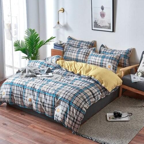 2021Ｎew Black plaidr Bedding Sets Childrens Beddingset Bed Linen Duvet Cover Bed Sheet Pillowcase/bed Sets Double bed set