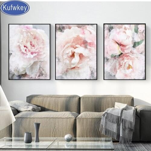 3 piece Diamond Painting Pink Fresh Flowers 3d Cross Stitch Full Square/round 5d Diy Diamond Pictures Diamond Embroidery Mosaic