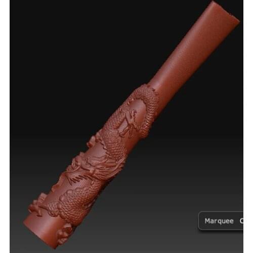 3D model relief for cnc in STL file format Dragon Tobacco pipe