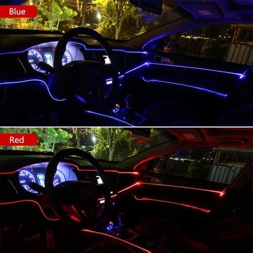 Car Cold Line Flexible Trim Ambient Lights Logo For Toyota Prius RAV4 Badge Camry Corolla Yaris Prado Auto Interior Accessories