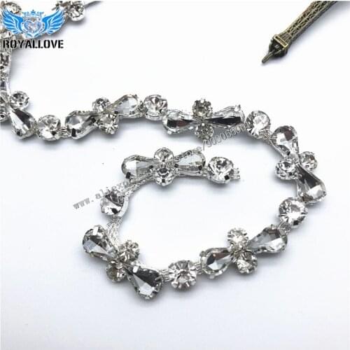 10 yards Sparkle Rhinestone Chain Trim Silver Crystal Applique for Hair Accessory Bridal Sash Sewing on Wedding Dress Decoration