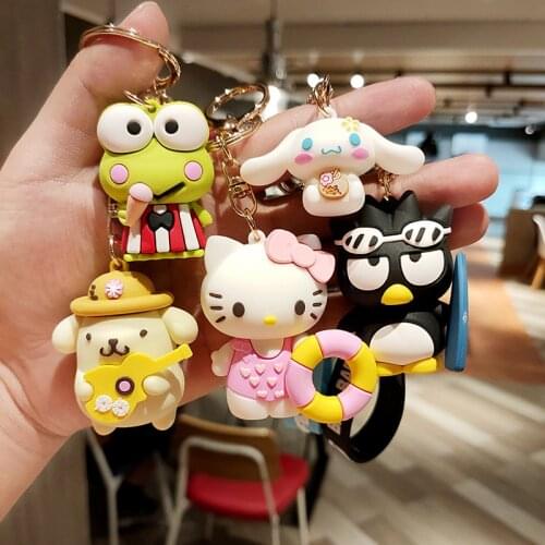 Sanrio Cartoon Hello Kitty Keychain Pendant Car Ornament My Melody Backpack Pendant