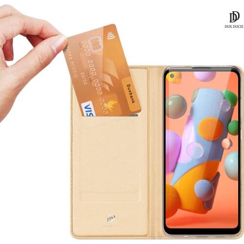 For Samsung Galaxy A11 M11 DUX DUCIS Skin Pro Series Flip Cover Luxury Leather Wallet Case Full Good Protection Steady Stand