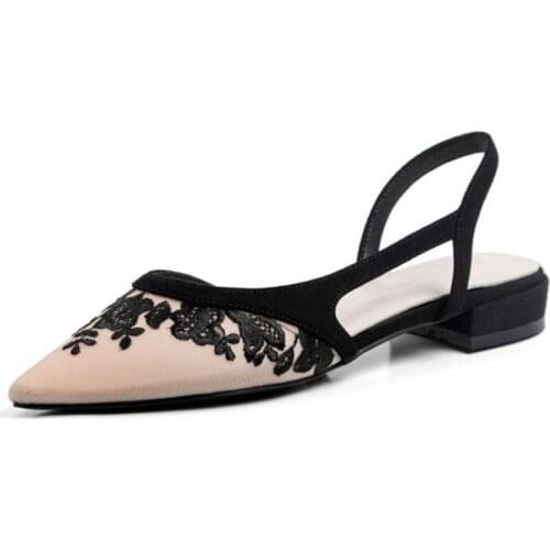 COOLULU 2020 New Solid Embroidery Womens Pumps Kid Suede Shallow Summer Women Shoes Concise Slip-On Ladies Party Shoes