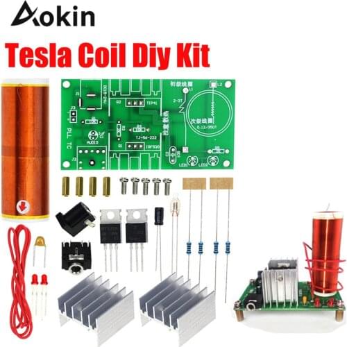 DC 15-24V 15W Mini Music Tesla Coil Plasma Speaker DIY Kit Tesla Coil Kit plasma horn speaker DIY electronic production parts