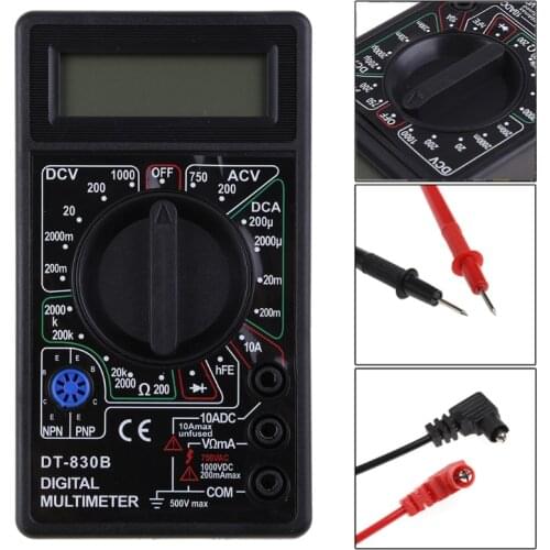Hot Selling DT-830B Multimeter LCD Auto Range Digital Voltmeter Ohmmeter Volt Tester 1A0693