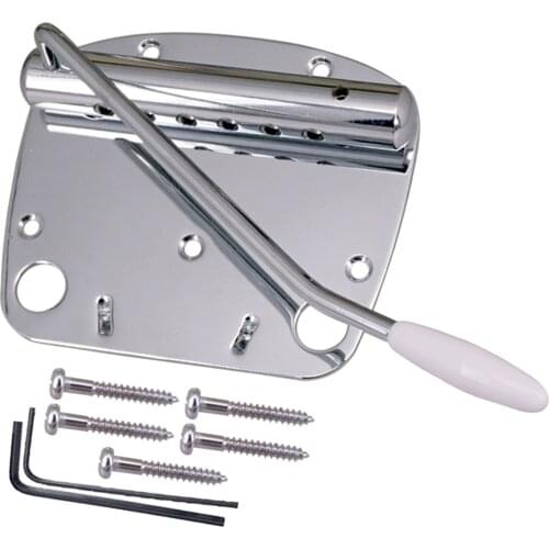 Electric Guitar Tremolo Bridge with Whammy Bar Wrench Screw Guitar Saddle Guitar Tailpiece Replacement for 6 String Guitar