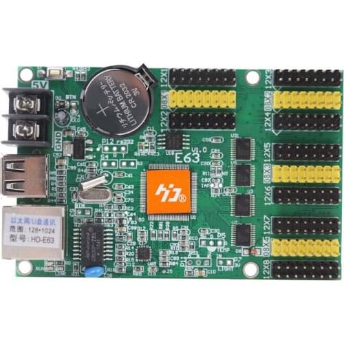 Manufacture led control card hd-e63 wall screen diy matrix video wall display module led controller
