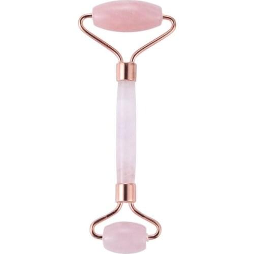 1pc Pink Facial Massage Jade Roller Face Neck Natural Stone Health Care Body Massage Board Beauty Tool Slimming Crystal