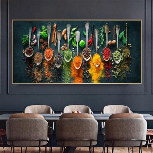 Herbs and Spices Canvas Art Posters And Prints Kitchen Cooking Canvas Paintings Food Poster Wall Art Pictures Cuadros Decor