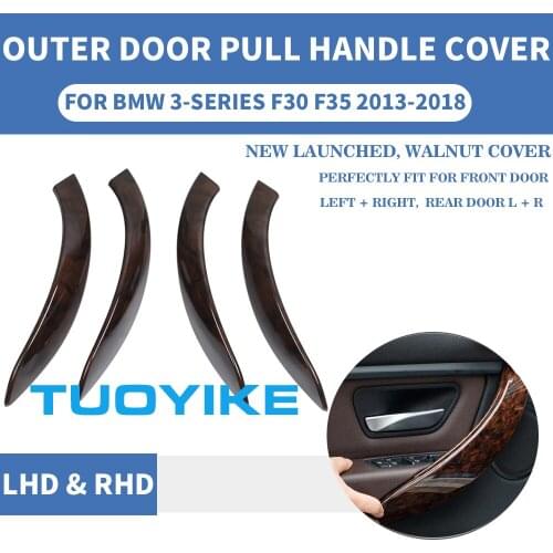 LHD RHD Walnut Car Interior Inner Door Pull Handle Outer Protective Cover Panel Mahogany For BMW F30 F80 F31 F32 F33 F35 F82 M3