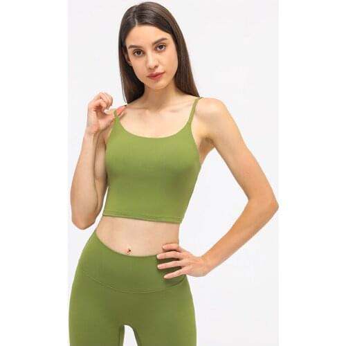 MINDYGOO High Quality Custom Logo Factory New Yoga Vest With Bra Pad Sexy Belt Midriff Straps On Top