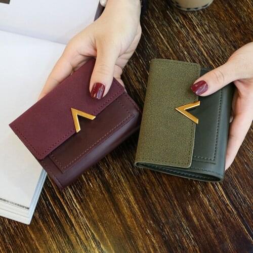 Fashion Wallets and Purse Credit Card Holder Carteras Women Purse Vintage Small Short Leather Wallet Luxury Brand Mini Female